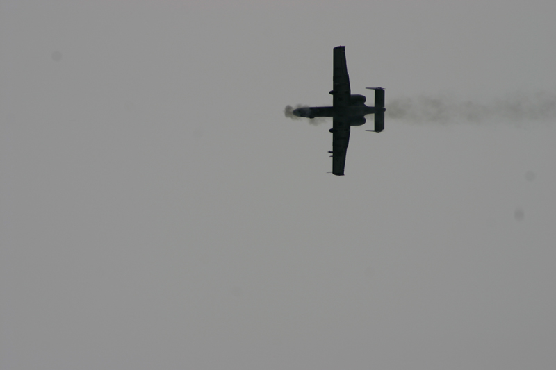 A-10 Firing cannon directly overhead
